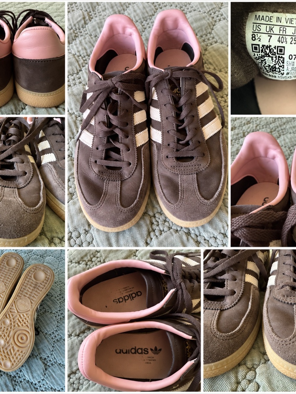Adidas Handball Spezial Brown Pink Gum Sole Sneakers Women’s 8.5